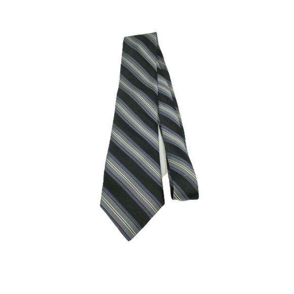 Cremieux Collection Handmade Silk Diagonal Stripe Neck Tie Black Office Career - Picture 2 of 12